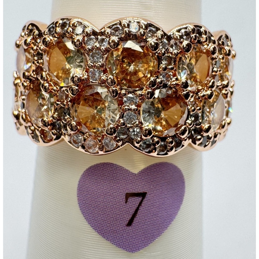 Bomb Party Pretty Perspective Ring RG11119 Smokey Topaz Rose Gold Size 7